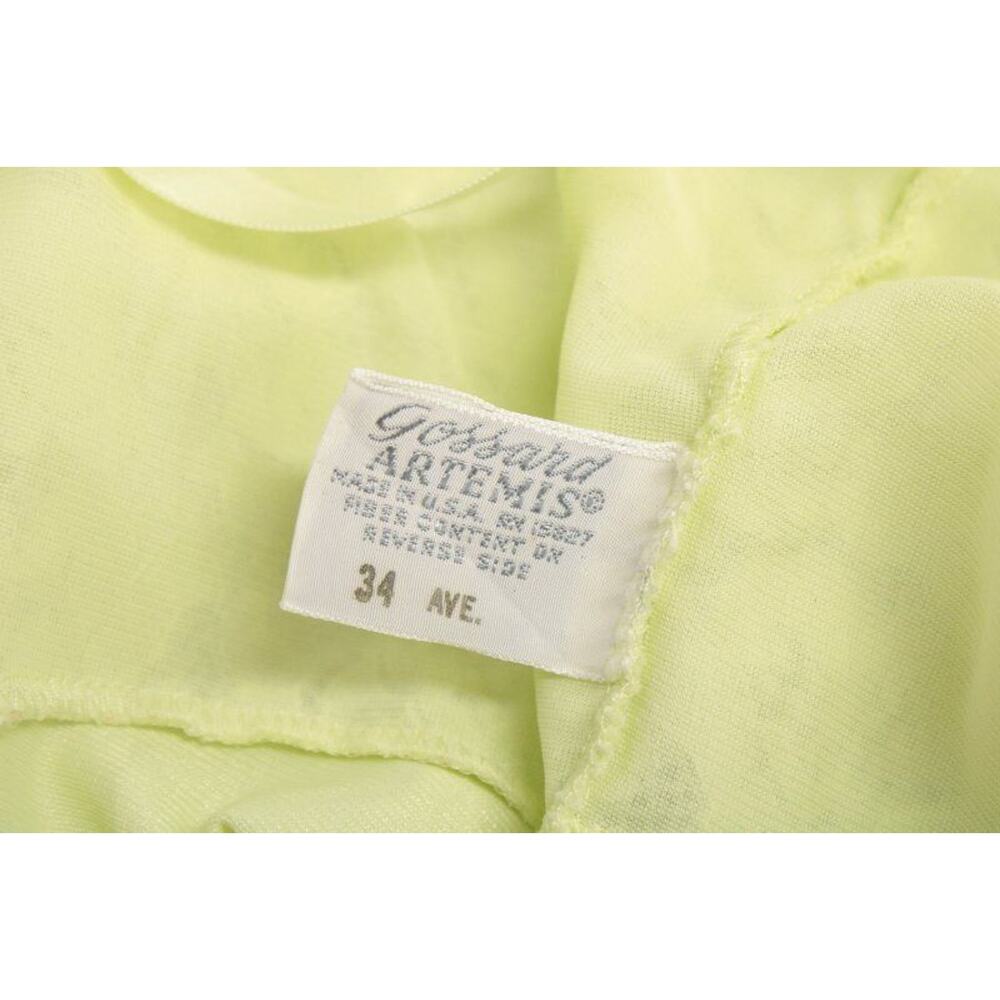 Vintage Gossard Artemis Full Slip size 34 Pretty Lace Trim Chartreuse Green nylo - Picture 9 of 11